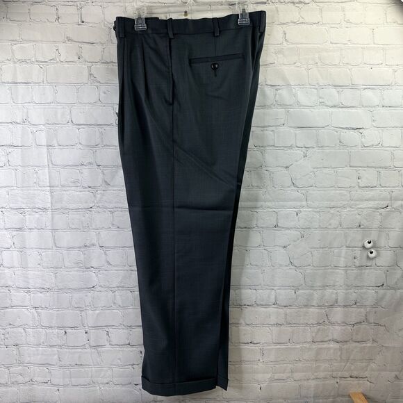 Savane Mens Stretch Crosshatch‎ Charcoal 34W / 29L Pleated Pants NWT - Picture 5 of 8